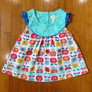 Matilda Jane Girls 4 Lucia Shabby Apple Tunic Top Ruffle Flutter Sleeve Toddlers